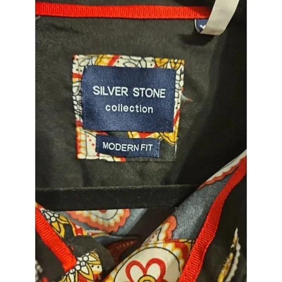 Silver Stone‎ Floral Collection Men's Modern Fit Button Down Shirt Size X Large - Picture 4 of 8